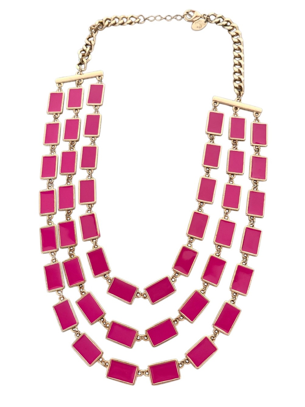 Pink and gold layered necklace